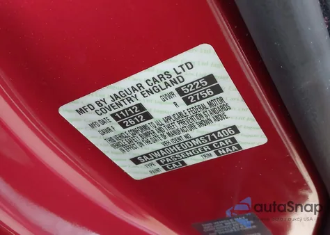 2013 Jaguar Xf Supercharged z USA, uszkodzony, nr VIN SAJWA0HE0DMS71406